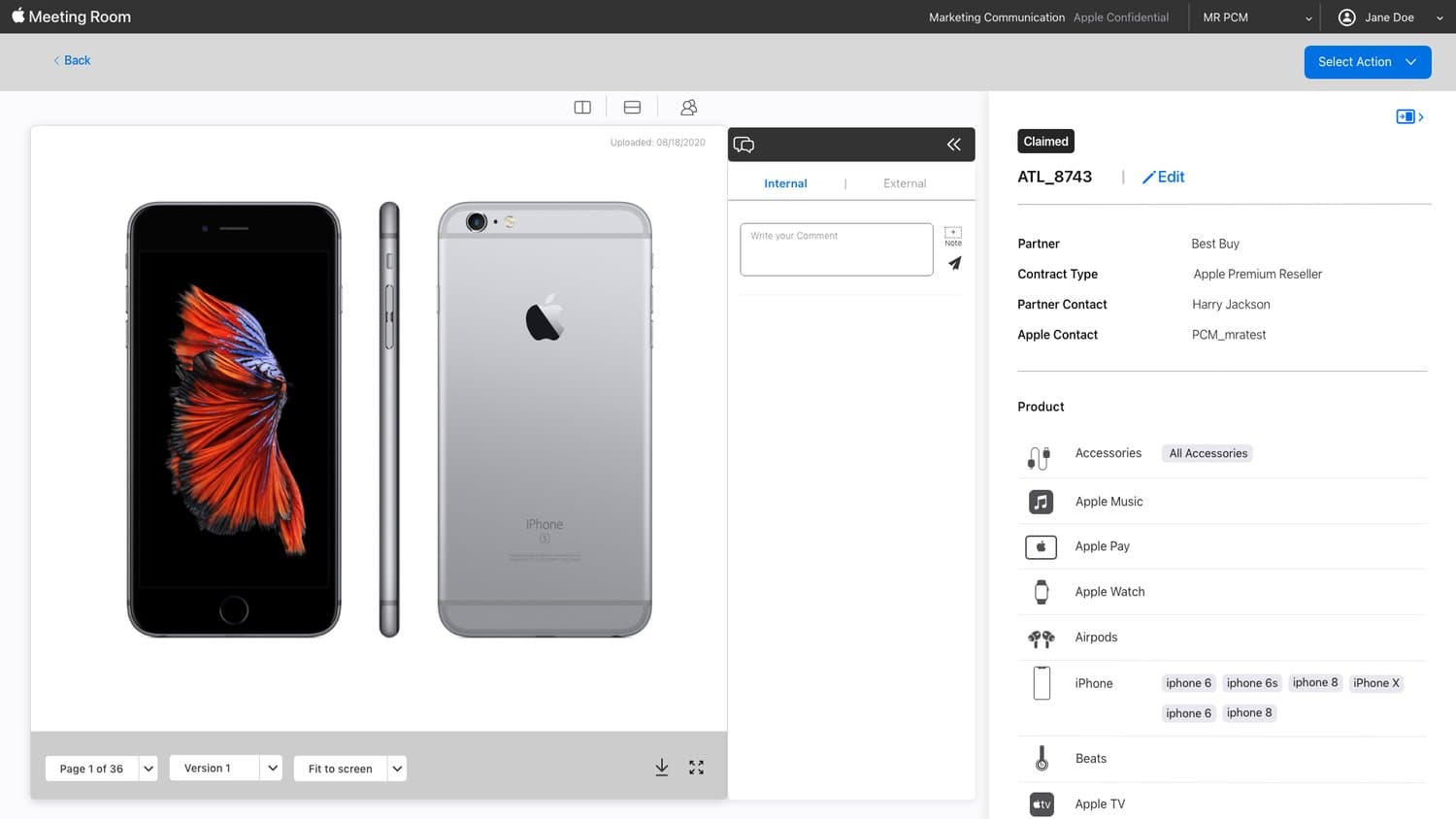 Apple Meeting Room interface detail
