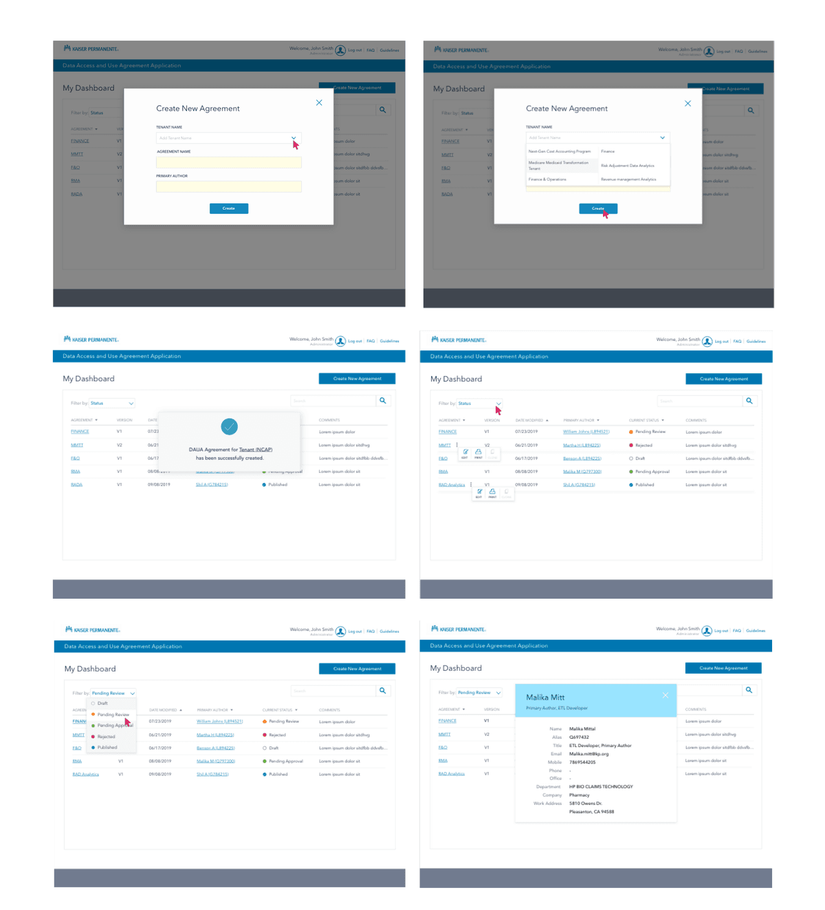 DAUA Wireframes